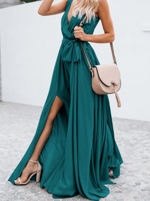 Turquoise Grecian inspired gown