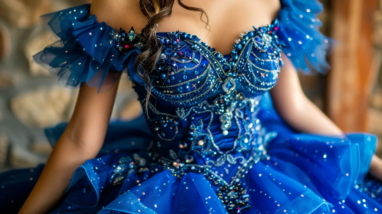 vestido de quinceañera azul rey