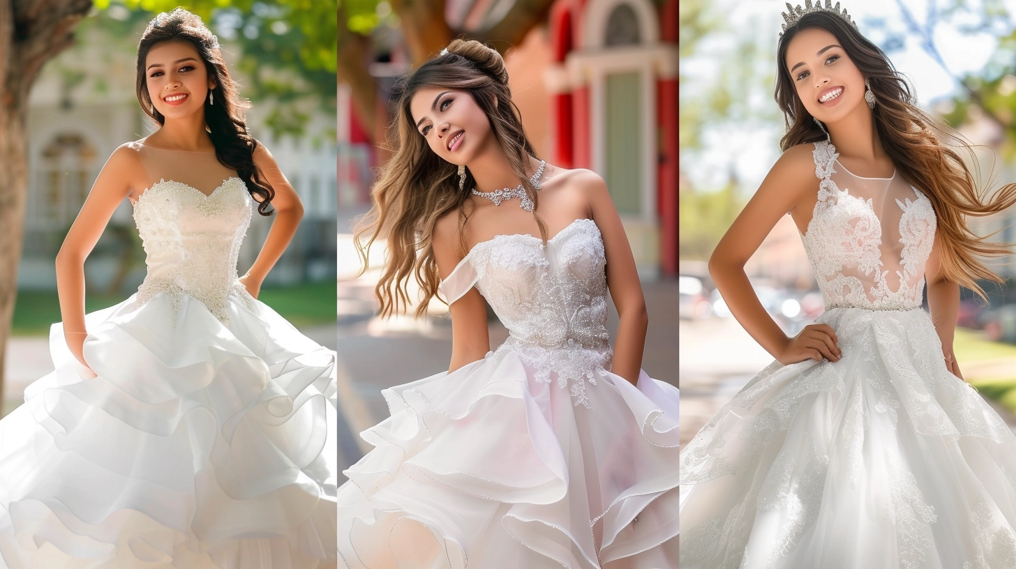 white Quinceanera dress styles