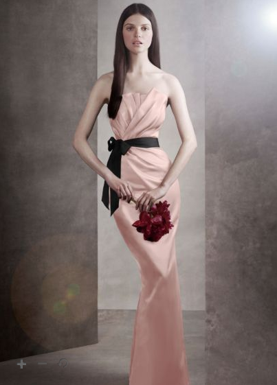 David's Bridal Vera Wang Pink Draped Satin Dress $99.99