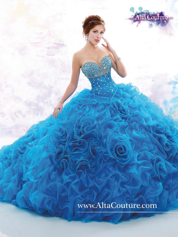 blue quinceañera dress