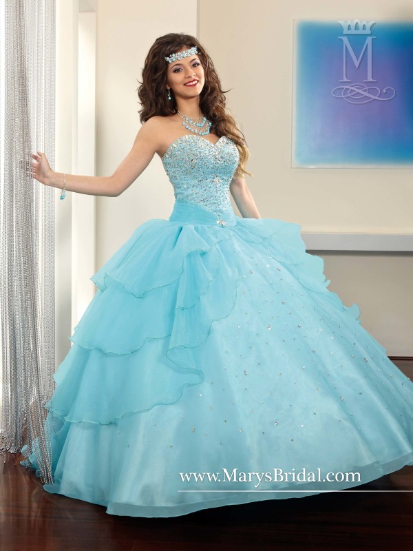 turquoise quinceañera dress