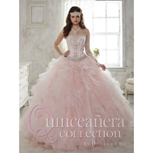 light pink quinceañera dress