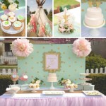 A Quinceanera cake decorating with photos of a birthday party