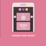 A Quinceanera-themed smartphone with the text 'choose your layout'.