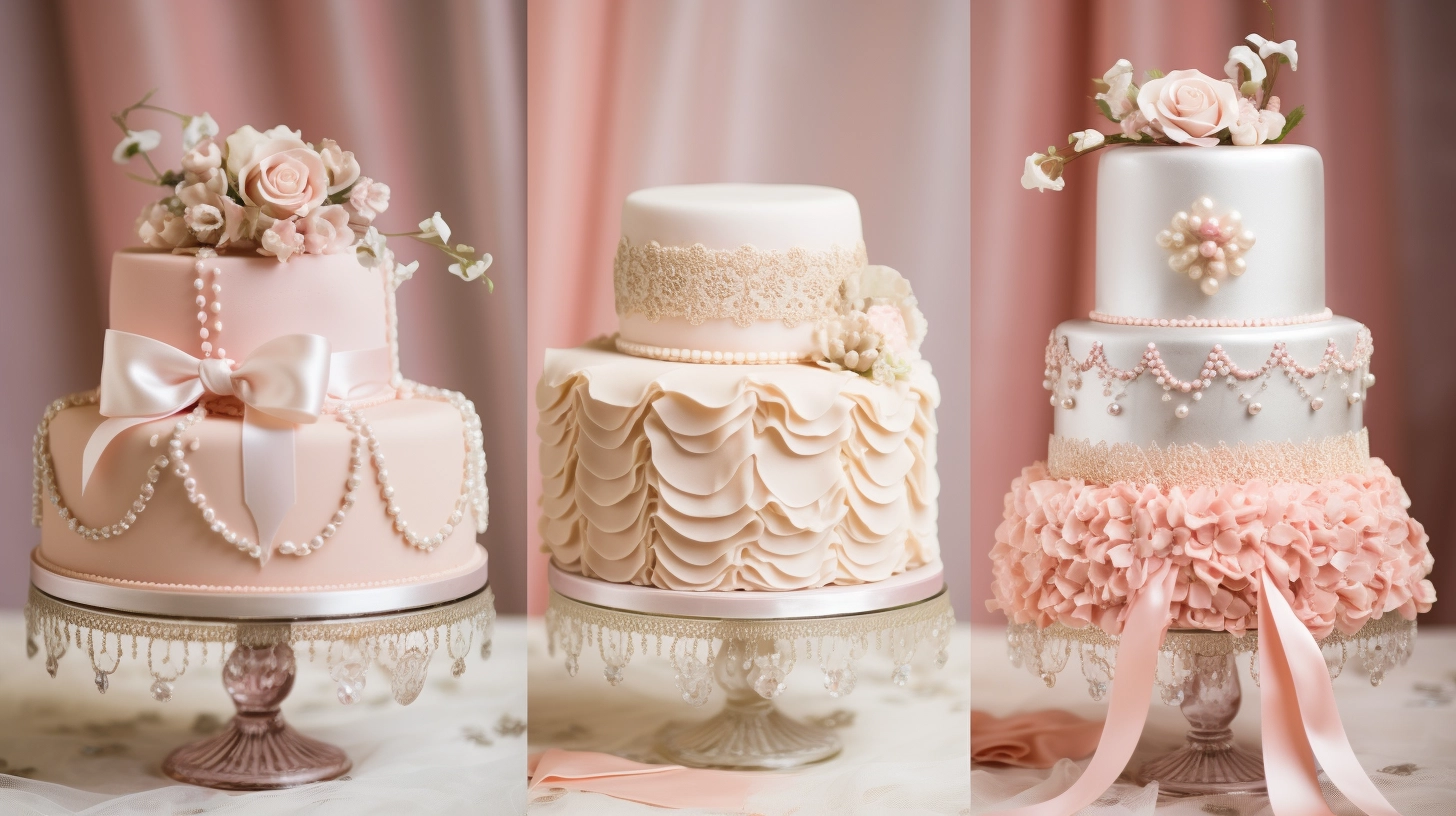 Vintage quinceanera cake with pearls