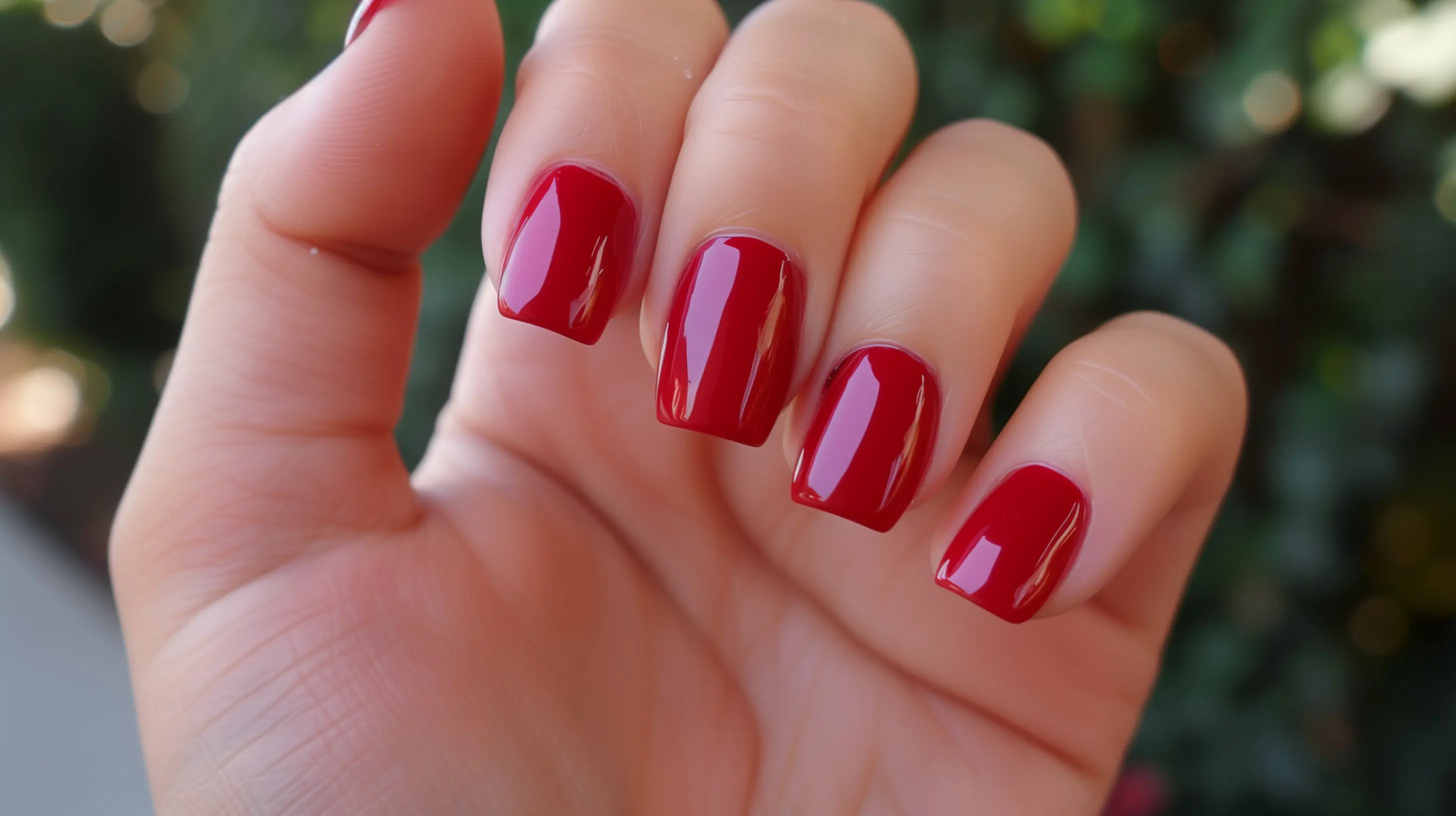 short-red-nails