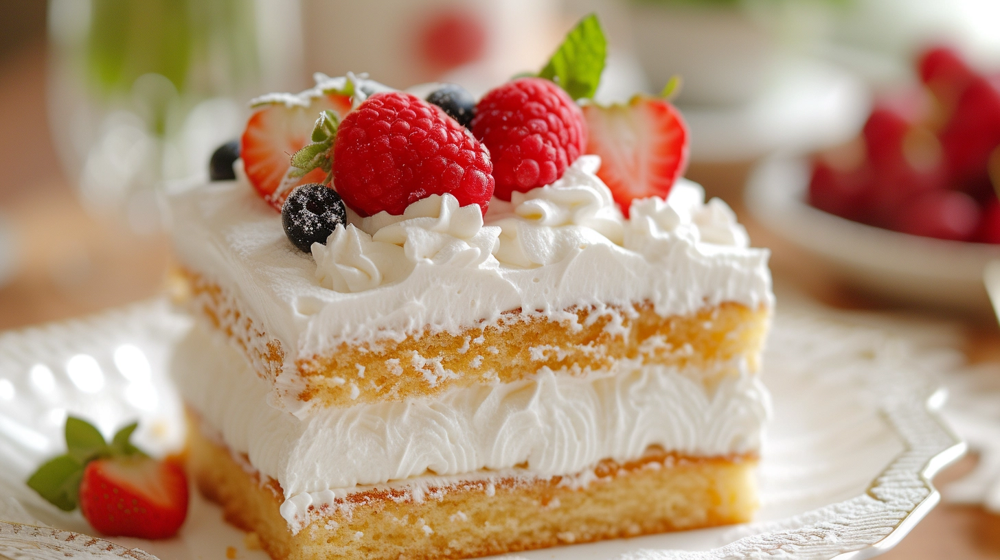 whipped cream Tres leches cake