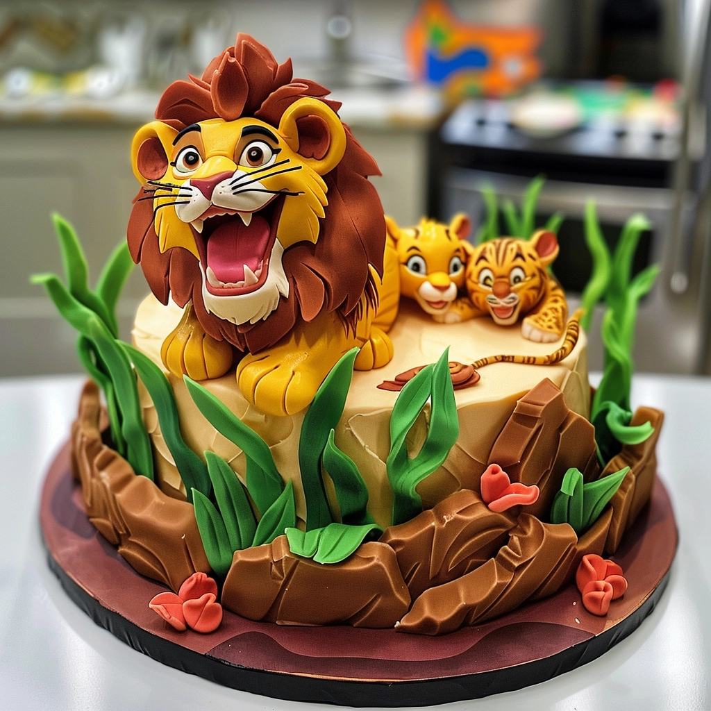 lion king disney quinceanera cake