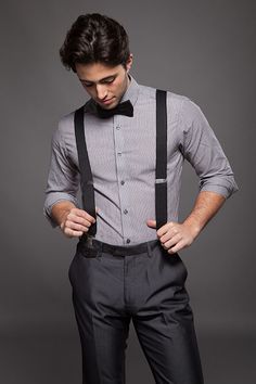 Quinceanera: Homecoming outfit ideas, a man in a bow tie and suspenders