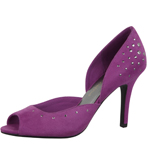 A pair of lilac high heeled shoes for a Quinceanera