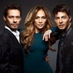 Jennifer Lopez, three men and a woman posing for a Quinceanera picture