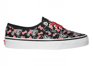 Quinceanera skate shoe, a pair of hello kitty shoes on a white background