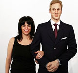 Jennifer-Rubell-with-wax-modle-of-Prince-William,-Engagement