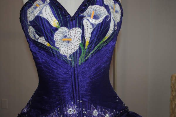 Detail of one of the designer’s gowns.