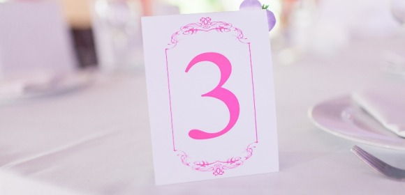 Table number 3 sign