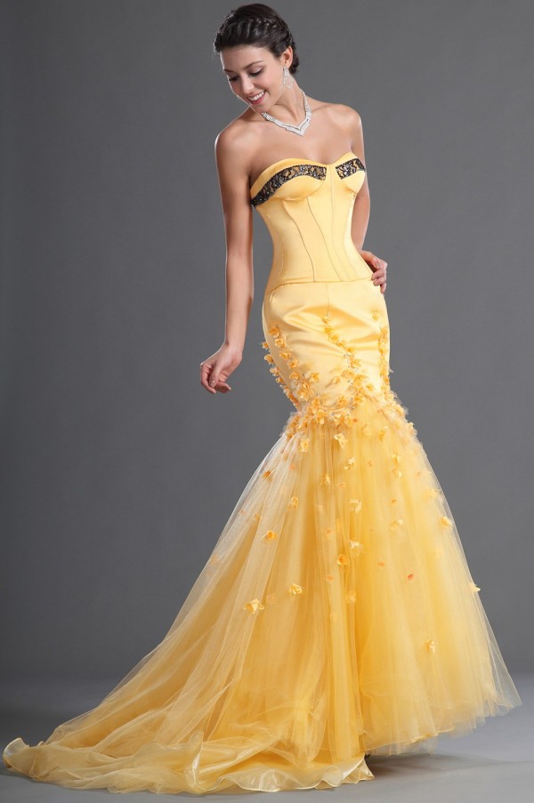 Vestido sirena amarillo