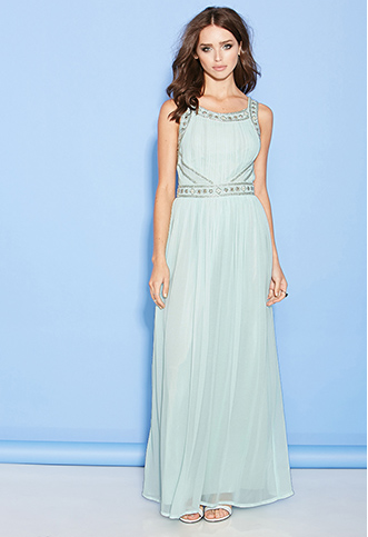 Forever 21 Beaded Chiffon Maxi Dress $49.90
