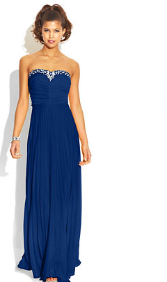 Macy's B Darlin Juniors' Pleated Jewel Trim Dress $99.00
