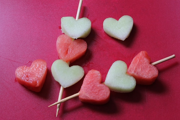 Valentine's Day fruit kabobs