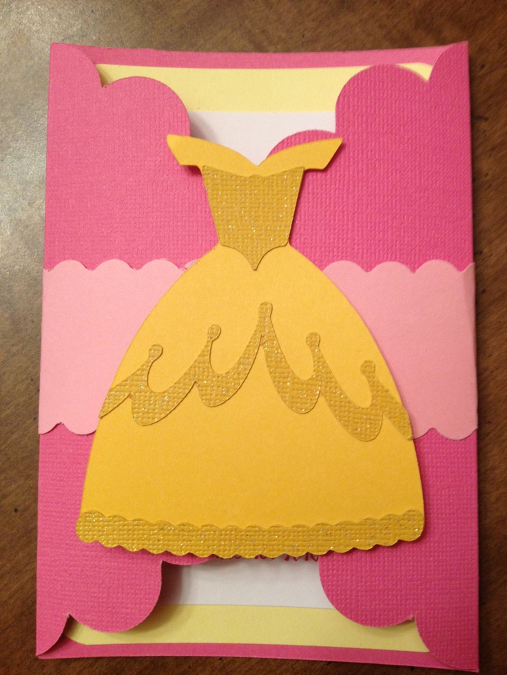 Greeting card for a Quinceañera featuring a picture of a dress