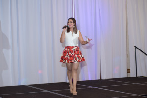 Emcee Claudia Castro at Quinceanera.com Expo Fresno 2015