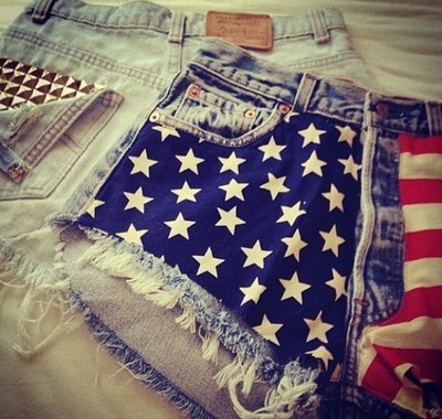 American flag fashion shorts