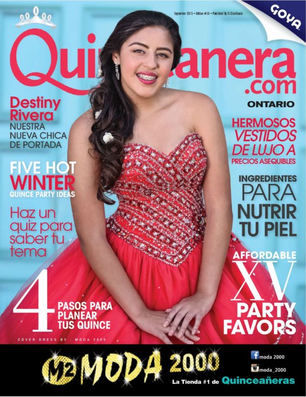 Destiny Rivera featured in Quinceanera.com Magazine September 2015