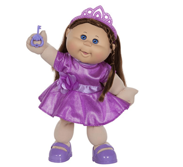 Cabbage-Patch-Doll-in-a-purple-dress-with-a-wand-brunette-doll-blue-eyes