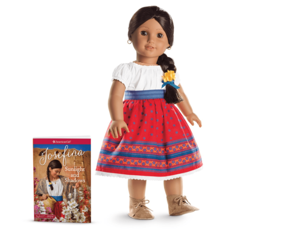 Josefina-American-Girl-Doll-in-white-shirt-red-skirt