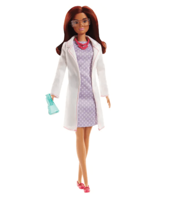 Scientist-Barbie-in-a-white-lab-coat