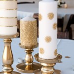 Quinceanera table decor with three candles
