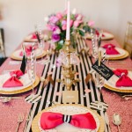 Quinceanera table set with kate spade inspired place settings