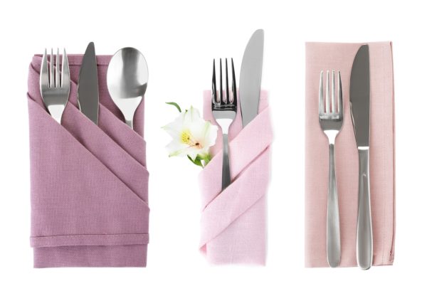 A Quinceanera themed image featuring a fork and a napkin.