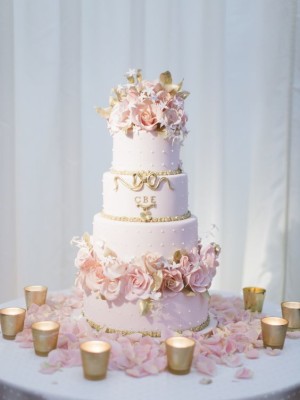 Pink elegant quinceanera cakes, a cake with pink flowers on a table