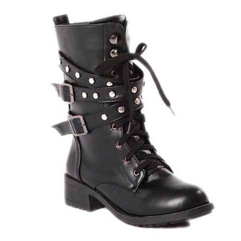 A pair of black high-heeled boots on a white background, perfect for a Quinceanera