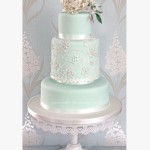 Quinceanera cake, a three-tiered cake with flowers on top