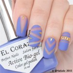 Quinceanera image: Nail, a person holding a purple and gold manicure.
