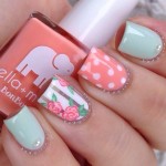 Quinceanera image: flores decoradas uñas de colores Nail art, a person holding a bottle of nail polish