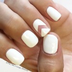 A Quinceanera themed image featuring nail art. The image shows a person holding a white and pink manicure.