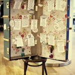 Quinceanera: A travel table plan with a piece of luggage sitting on top of a wooden floor