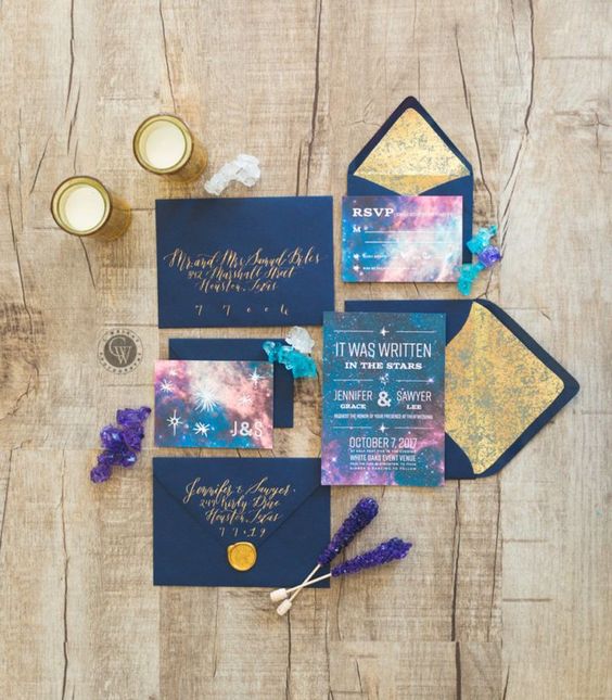 Quinceanera Invitation, a set of Quinceanera stationery with gold foil