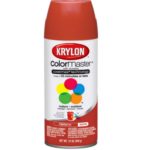 A white background with a spray of red Krylon paint, perfect for a Quinceanera theme.