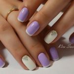 Quinceanera nail designs, a woman's hands with a purple and white manicure