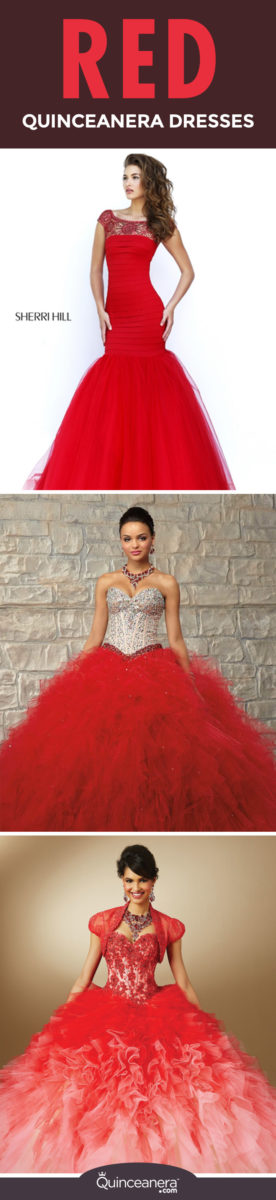 vestidos rojos para quinceañera