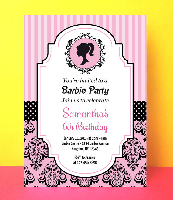 barbie invitation