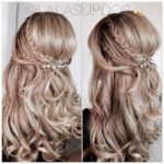 Quinceanera: Sophie Foster costume from Lodestar. Two pictures of a woman with long blonde hair.