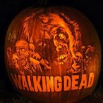 Quinceanera: Pumpkin, a carved pumpkin with the words talking dead on it