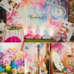 Floral design collage of photos from a Quinceanera birthday party