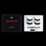 A decorative box filled with false lashes for Quinceanera eyelash makeup.